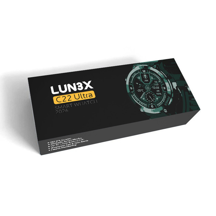 ساعت هوشمند 49 میلیمتری لونکس مدل C͏22 UItra بند سیلیکونی