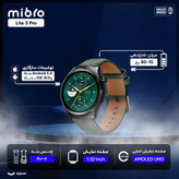 ساعت هوشمند میبرو مدل Lite 3 Pro بند چرمی، ضد آب، صفحه نمایش AMOLED، روشنایی 1000 نیتی، دارای قابلیت صفحه همیشه روشن، سنسور اکسیژن خون، سنسور ضربان قلب
