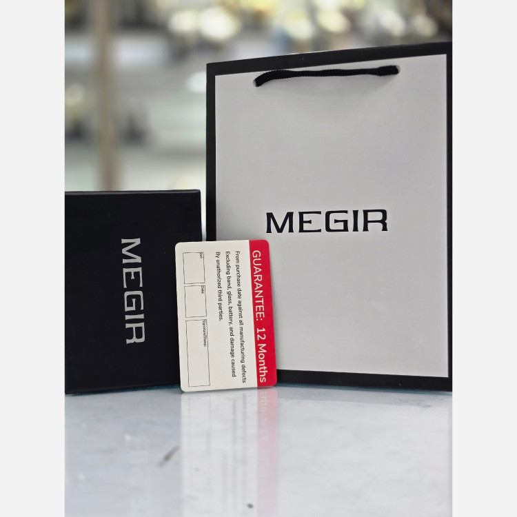 ساعت مچی مردانه MEGIR اورجینال بند برزنتی
