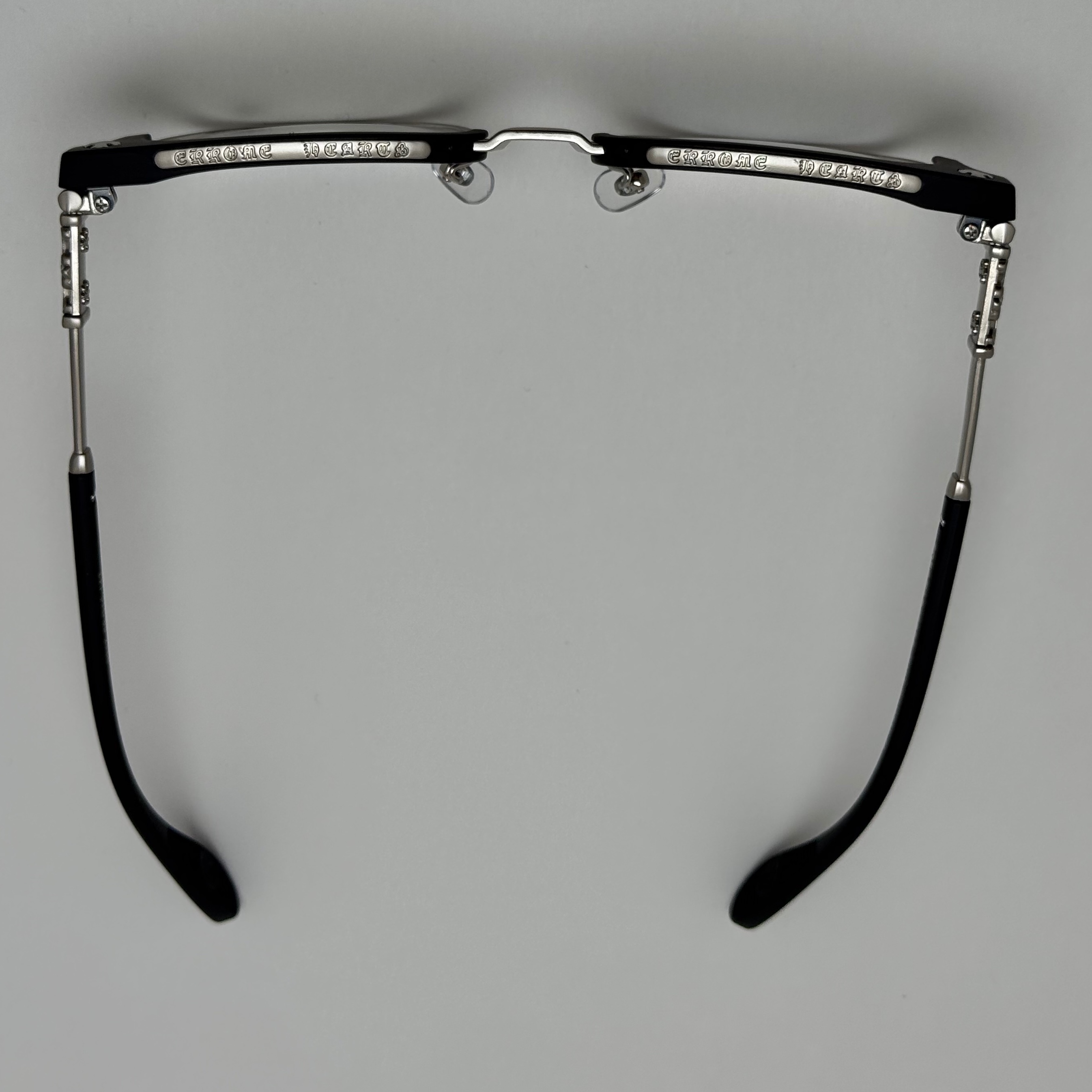 عینک بلوکات کروم هارتز کلاب مستر مشکی نقره ای Chrome Hearts 9217 - کیفیت مستر