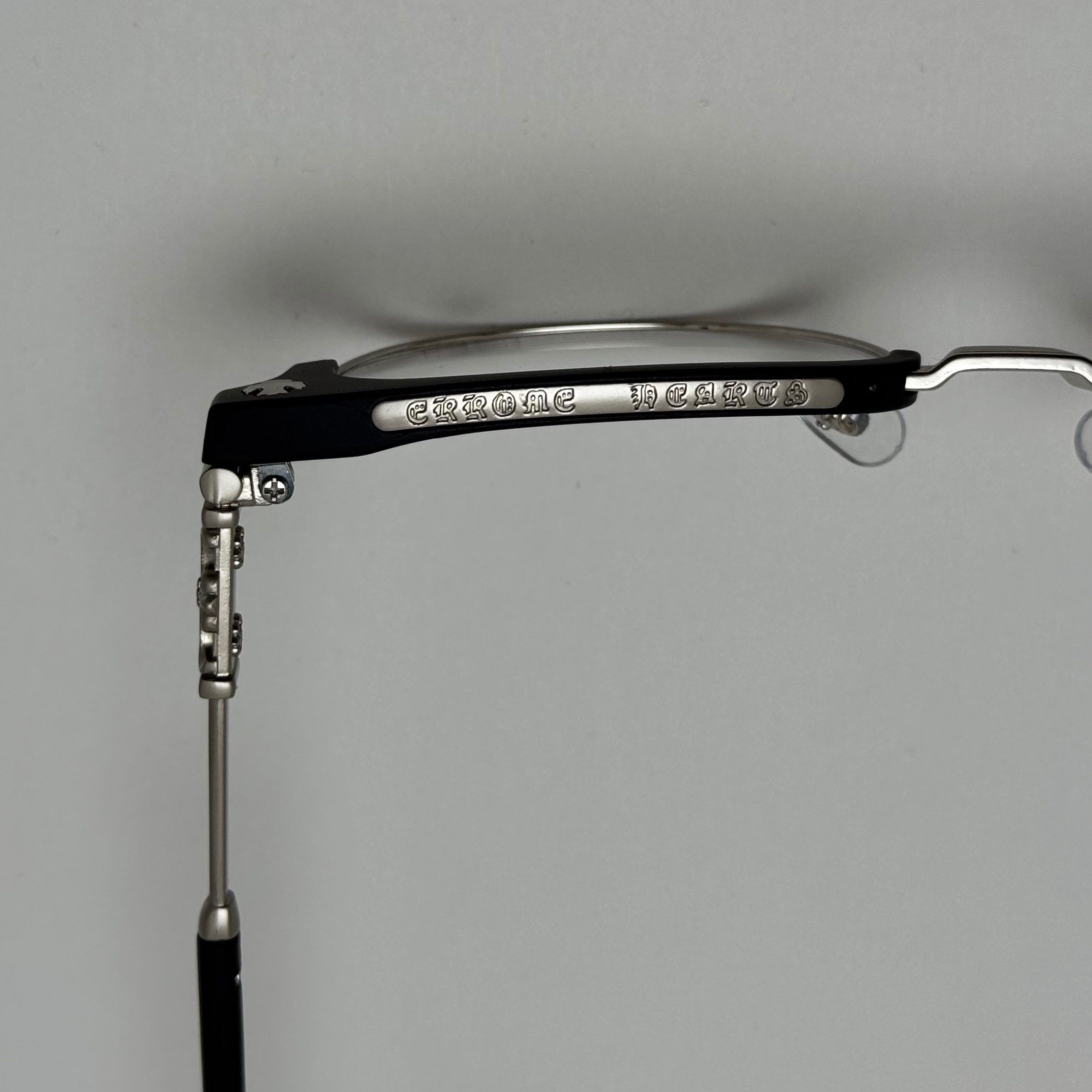عینک بلوکات کروم هارتز کلاب مستر مشکی نقره ای Chrome Hearts 9217 - کیفیت مستر