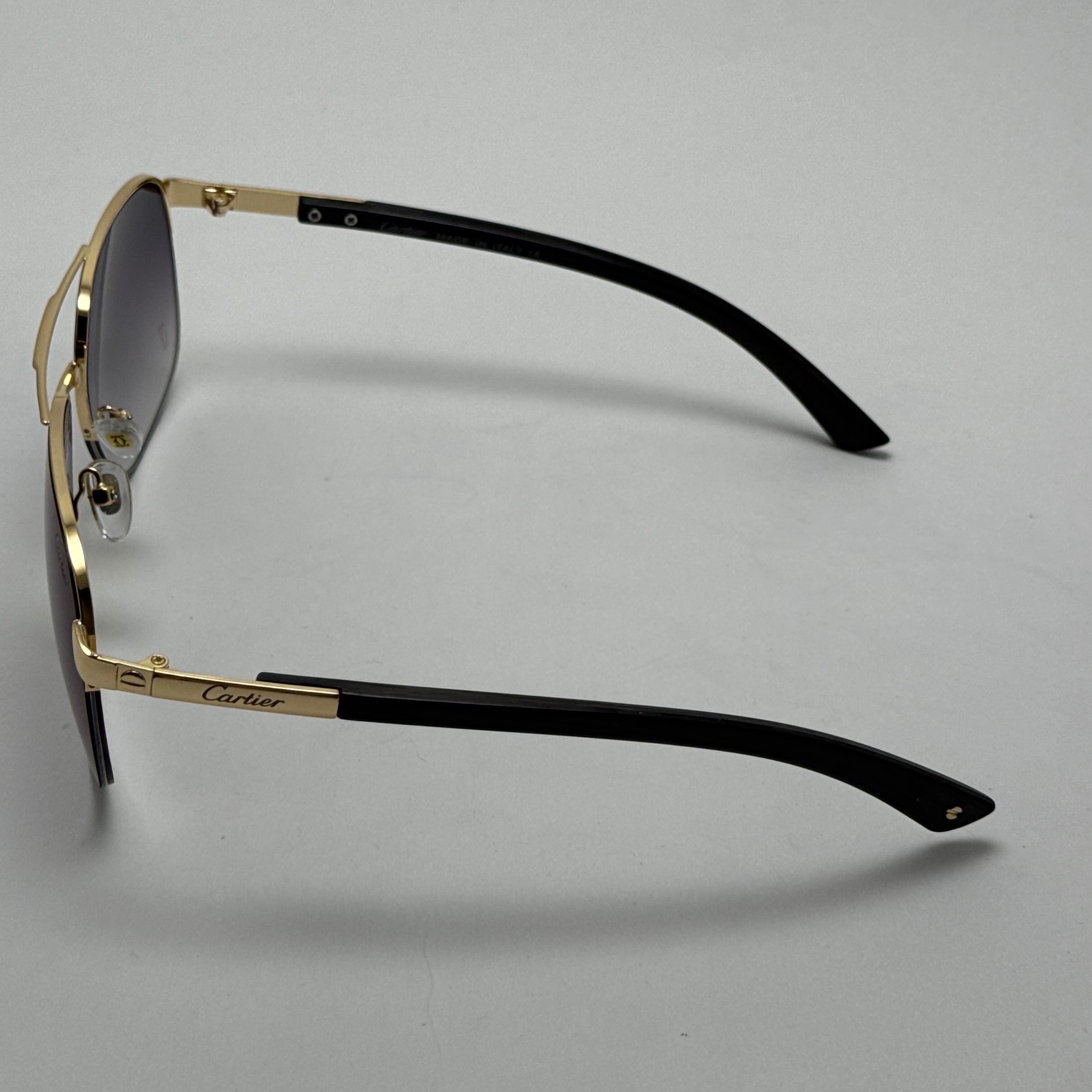 عینک آفتابی مردانه کارتیر Cartier مدل Santos آبی طلایی