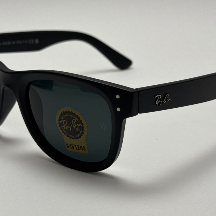 عینک آفتابی ریبن ویفرر شیشه سنگ مشکی مات به همراه پک کامل ریبن Rayban WAYFARER RB 0502S