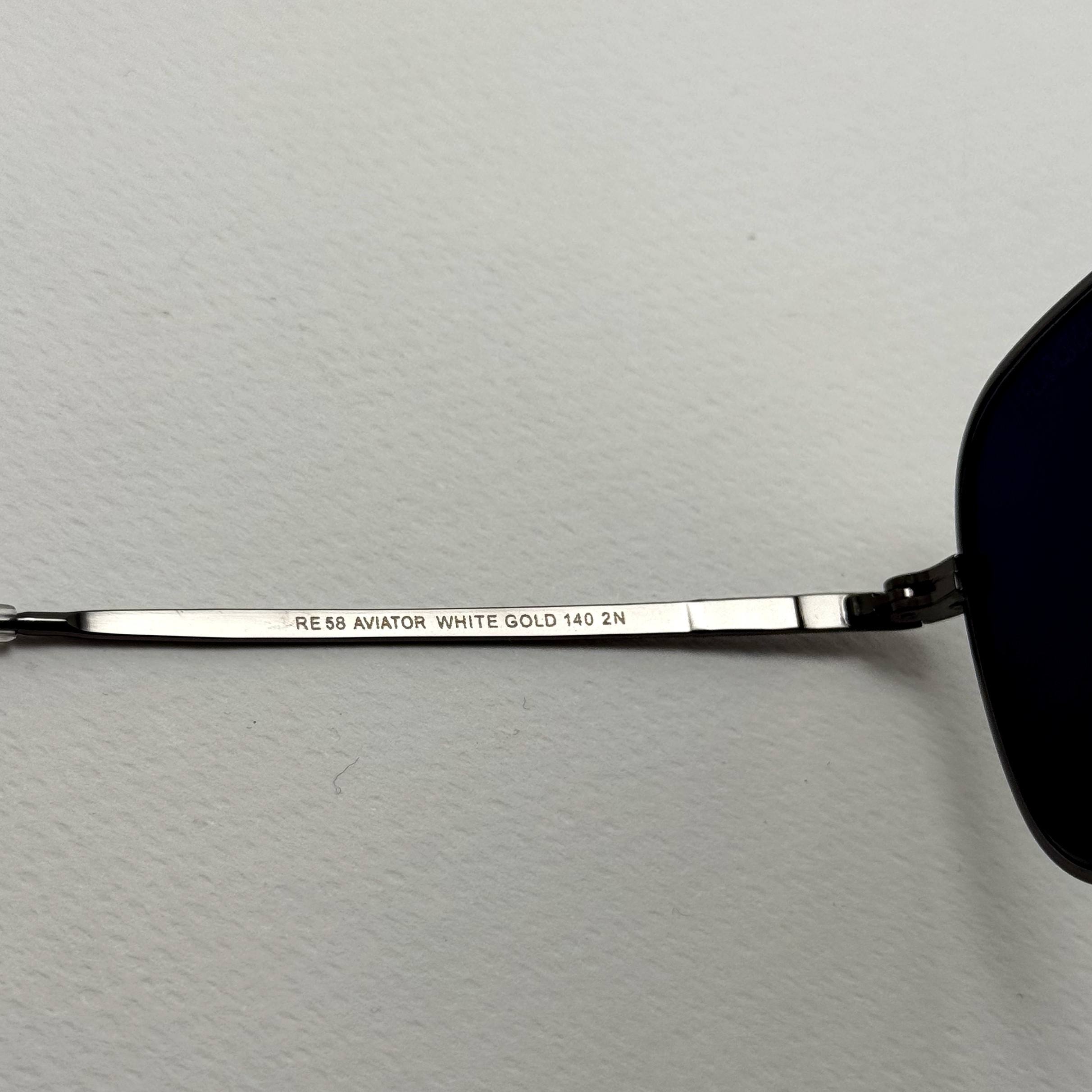 عینک آفتابی خلبانی رندولف شیشه سنگ آنتی رفلکس مشکی فریم نوک مدادی فول پک RANDOLPH AVIATOR RE 58 24K WHITE GOLD