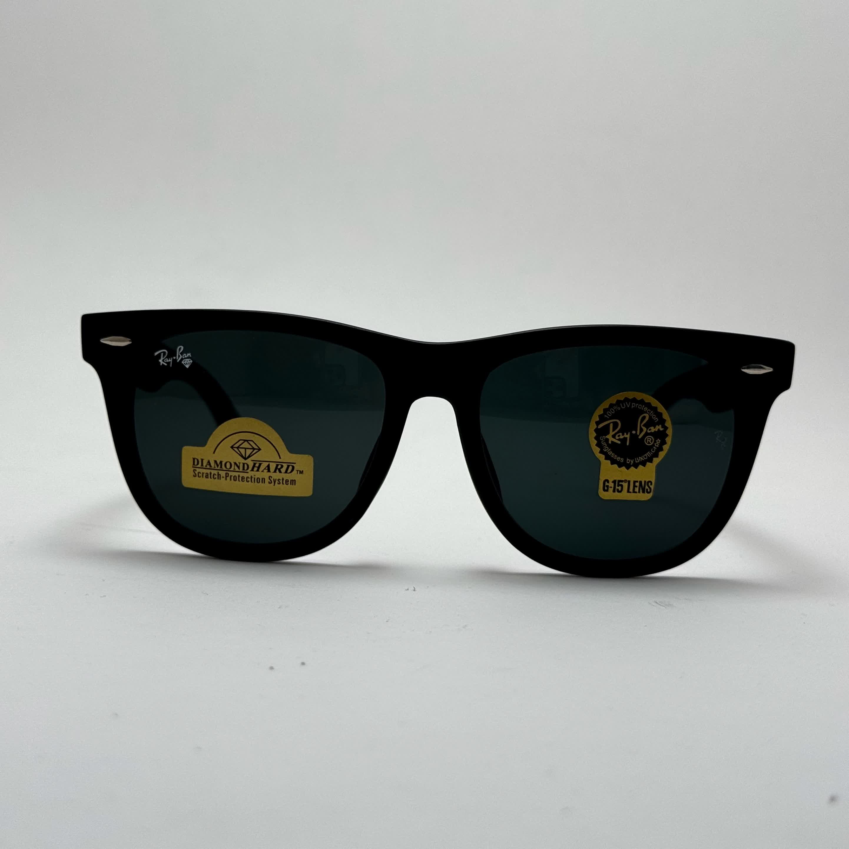 عینک آفتابی ریبن ویفرر شیشه سنگ مشکی به همراه پک کامل ریبن Rayban WAYFARER RB 2140 سایز 54