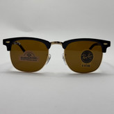 عینک آفتابی ریبن rayban کلاب مستر شیشه سنگ قهوه ای فریم طلایی rb 3016 به همراه پک کامل