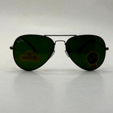 عینک ریبن خلبانی شیشه سنگ فریم نوک مدادی عدسی سبز آمریکایی آنتی رفلکس REYBAN AVIATOR RB 3025 با پک کامل