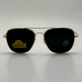 عینک آفتابی خلبانی رندولف شیشه سنگ آنتی رفلکس مشکی فریم طلایی فول پک RANDOLPH AVIATOR RE 58 24K GOLD