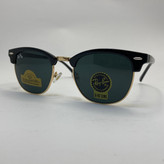 عینک ریبن rayban کلاب مستر شیشه سنگ مشکی طلایی RB 3016 با پک کامل اورجینال ریبن (جعبه،کیف،دستمال نانو،شناسنامه،کاتالوگ)