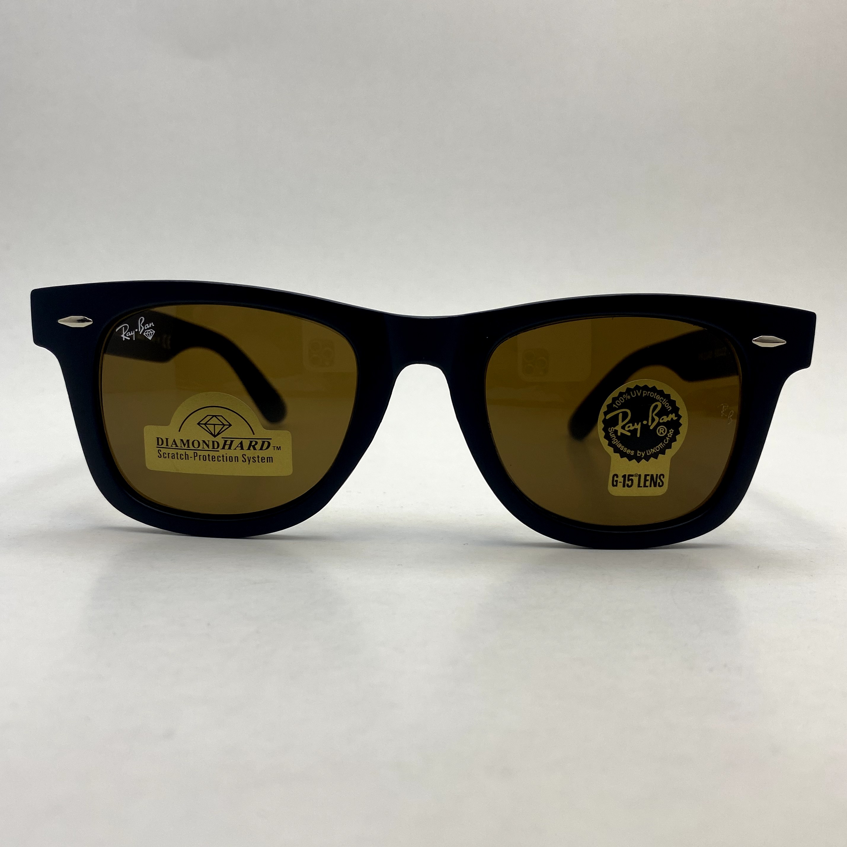 عینک آفتابی ویفرر ریبن rayban WAYFARER شیشه سنگ قهوه ای فریم مات سایز 50 به همراه پک کامل اورجینال RB2140