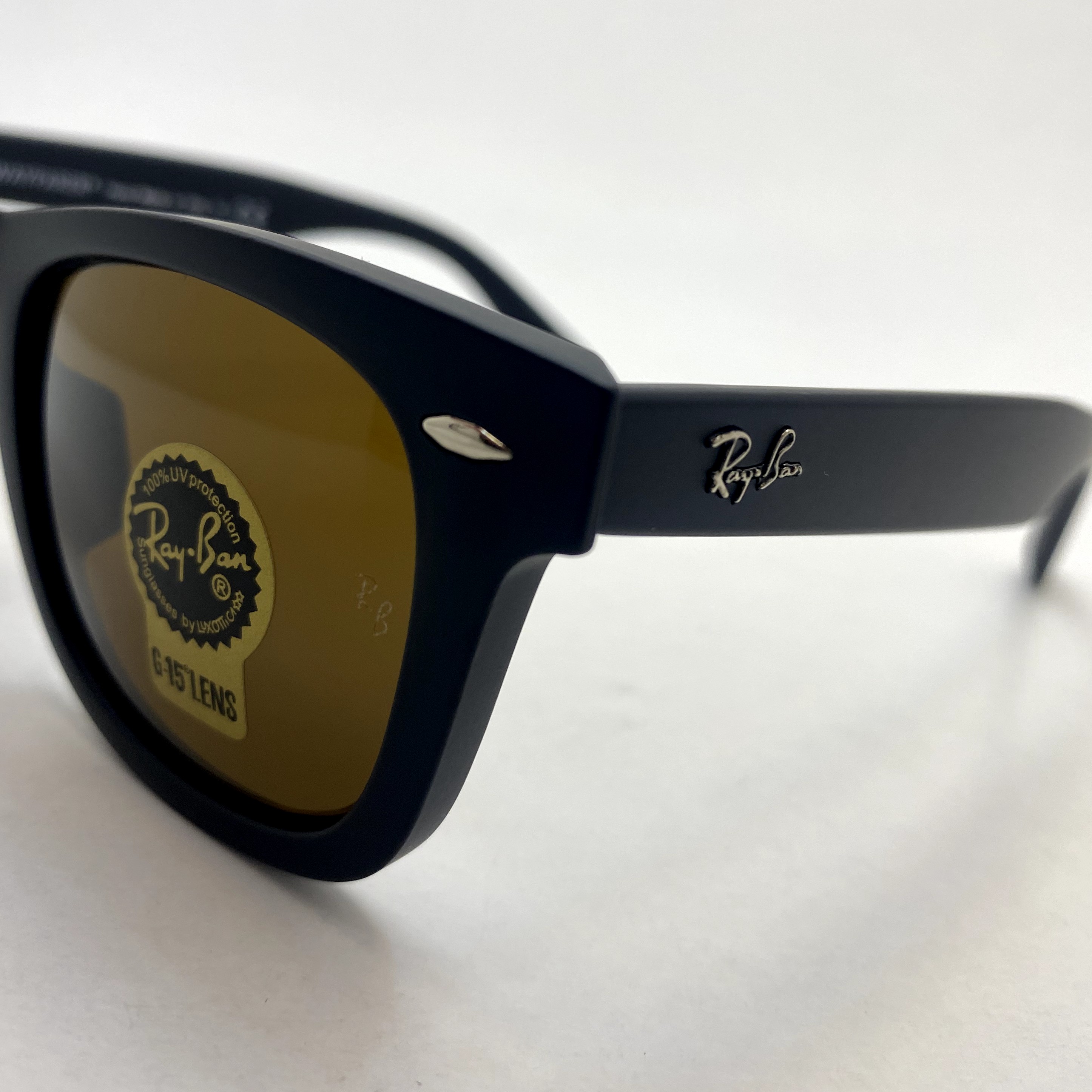 عینک آفتابی ویفرر ریبن rayban WAYFARER شیشه سنگ قهوه ای فریم مات سایز 50 به همراه پک کامل اورجینال RB2140
