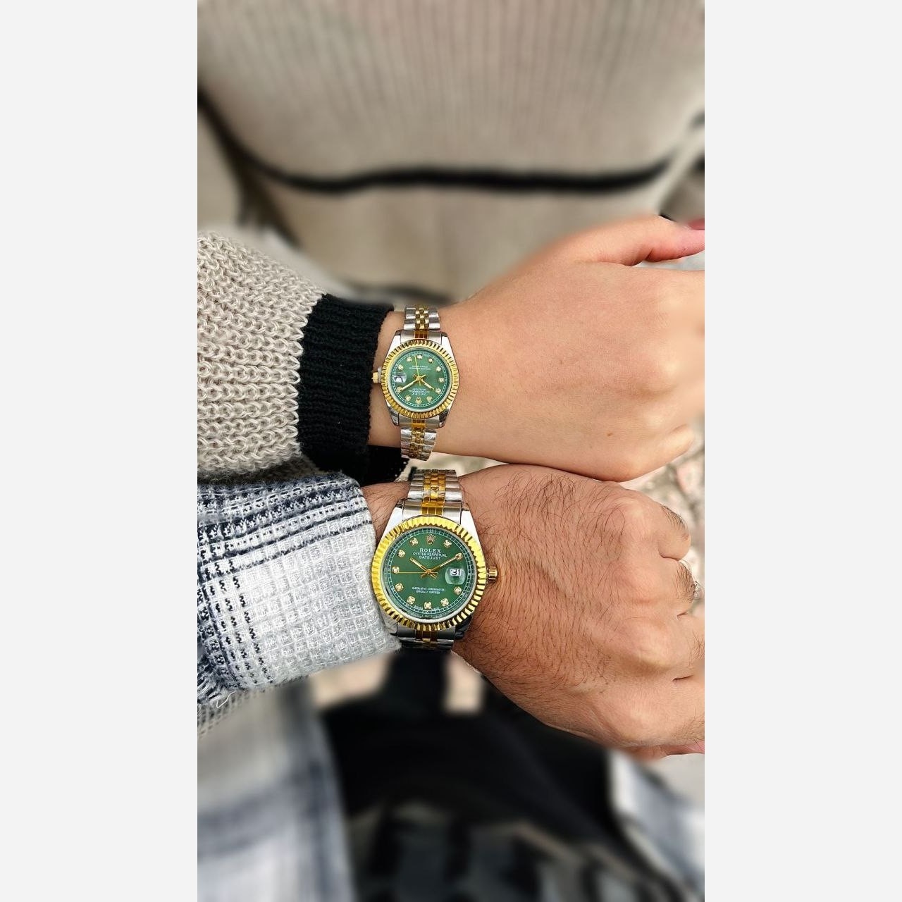 ساعت رولکس مردانه و زنانه کیفیت درجه یک استیل رنگ ثابت rolex صفحه سبز