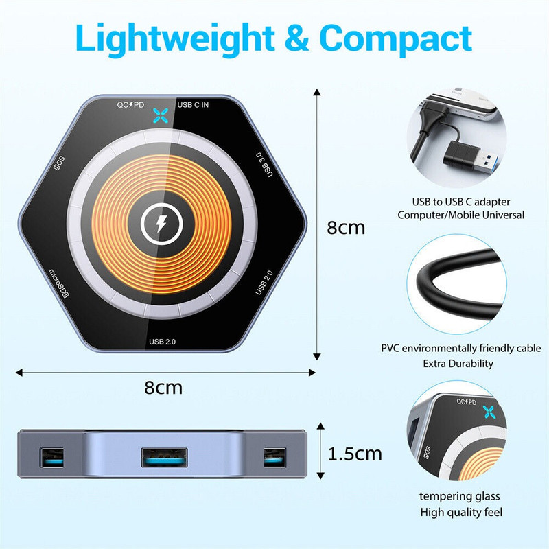 هاب داک استیشن7 پورت مدل multi port wireless charger-7port