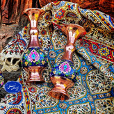 گلدان مس و پرداز ارتفاع 16