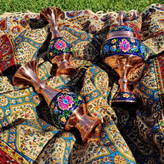 ست گلدان 16 و شکلات خوری پایه دار 20 مس و پرداز