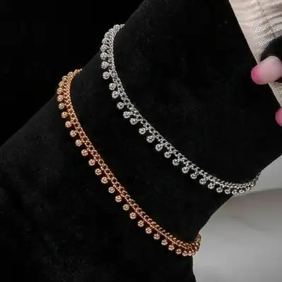پابند زنانه و دخترانه آبکاری نقره طرح آویز توپی ضد حساسیت رنگ ثابت کد amp (پس کرایه)