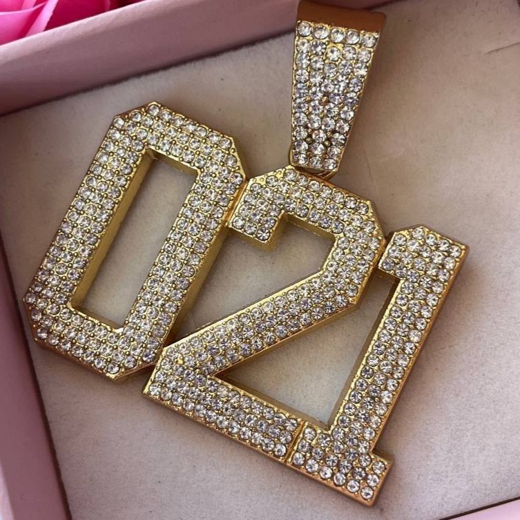 گردنبند پلاک فول نگین کاری شده طرح اسلحه رنگ ثابت با کیفیت بالا کد zel (پس کرایه)