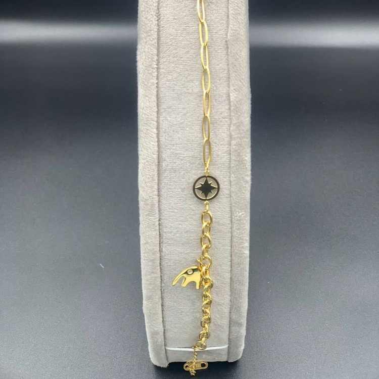 دستبند زنانه طرح ونکلیف VanCleef و گوی رنگ ثابت با کیفیت بالا کد zel (پس کرایه)