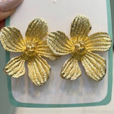 گوشواره آبکاری نقره مینیمال گل رنگ کاملا ثابت کد gy (پس کرایه) (پس کرایه)