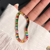 دستبند نگین جواهری طرح تنیسی نگین رنگی تنوع طرح رنگ کاملا ثابت کد tk (پس کرایه)