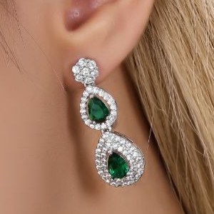گوشواره جواهری نگین کاری طرح گره پاپیونی تنوع طرح رنگ کاملا ثابت کد mp (پس کرایه)