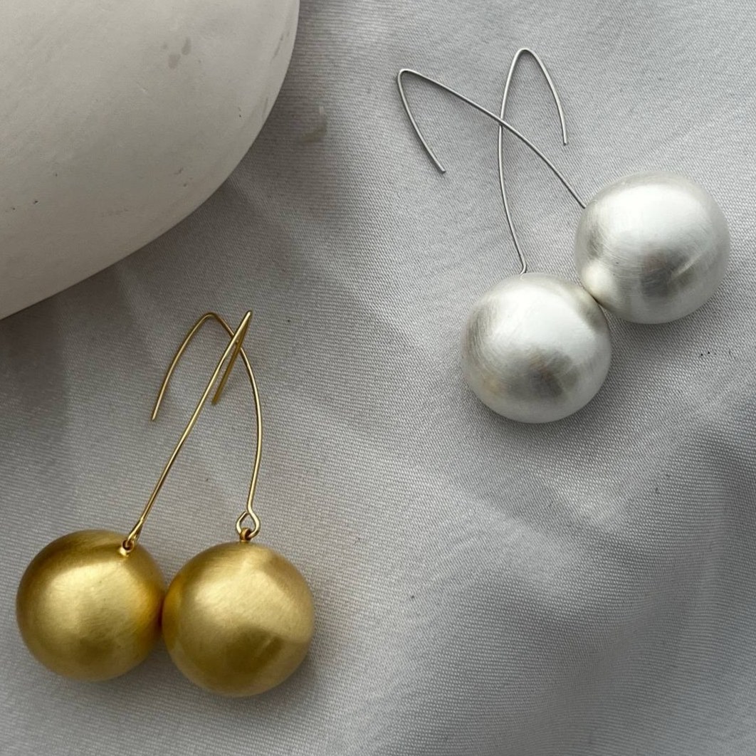 گوشواره آبکاری نقره طرح های مینیمال رنگ ثابت کد tj (پس کرایه)