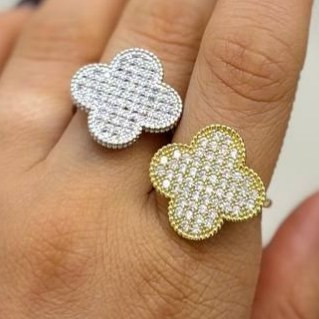 انگشتر طرح جواهری طرح تک گل ونکلیف Vancleef نگین رنگ ثابت کد gy (پس کرایه)