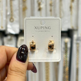 گوشواره ژوپینگ XUPING زنانه طرح حلقه خطی رنگ ثابت کد gy (پس کرایه)