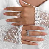 انگشتر طرح جواهری زنانه طرح دو لاین گل نگین فری سایز Free size تنوع طرح رنگ ثابت کد mp (پس کرایه)