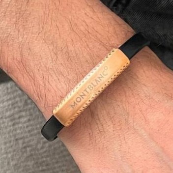 دستبند چرمی قفل استیل مردانه مونت بلنک MONTBLANC کیفیت چرم عالی رنگ ثابت کد tj (پس کرایه)
