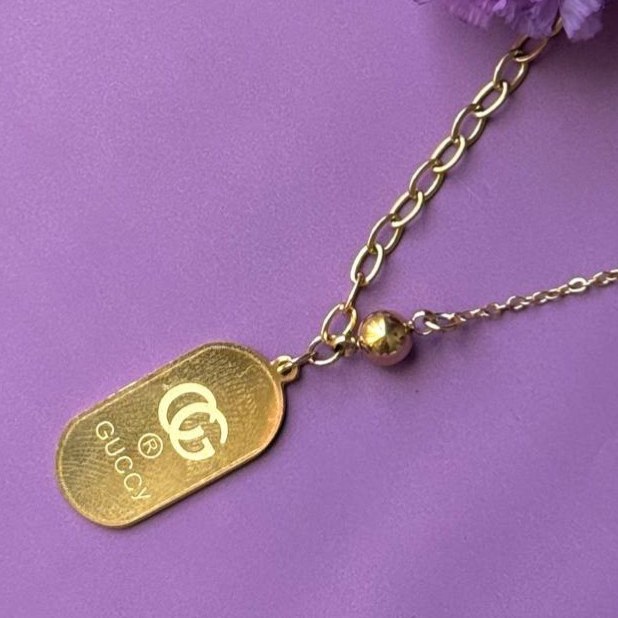 گردنبند و آویز پلاک طرح چنل CHANEL تنوع طرح رنگ ثابت کد sm
