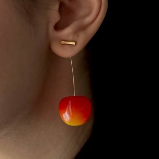 گوشواره زنانه طرح آویز گیلاسی تنوع طرح رنگ ثابت کد sm