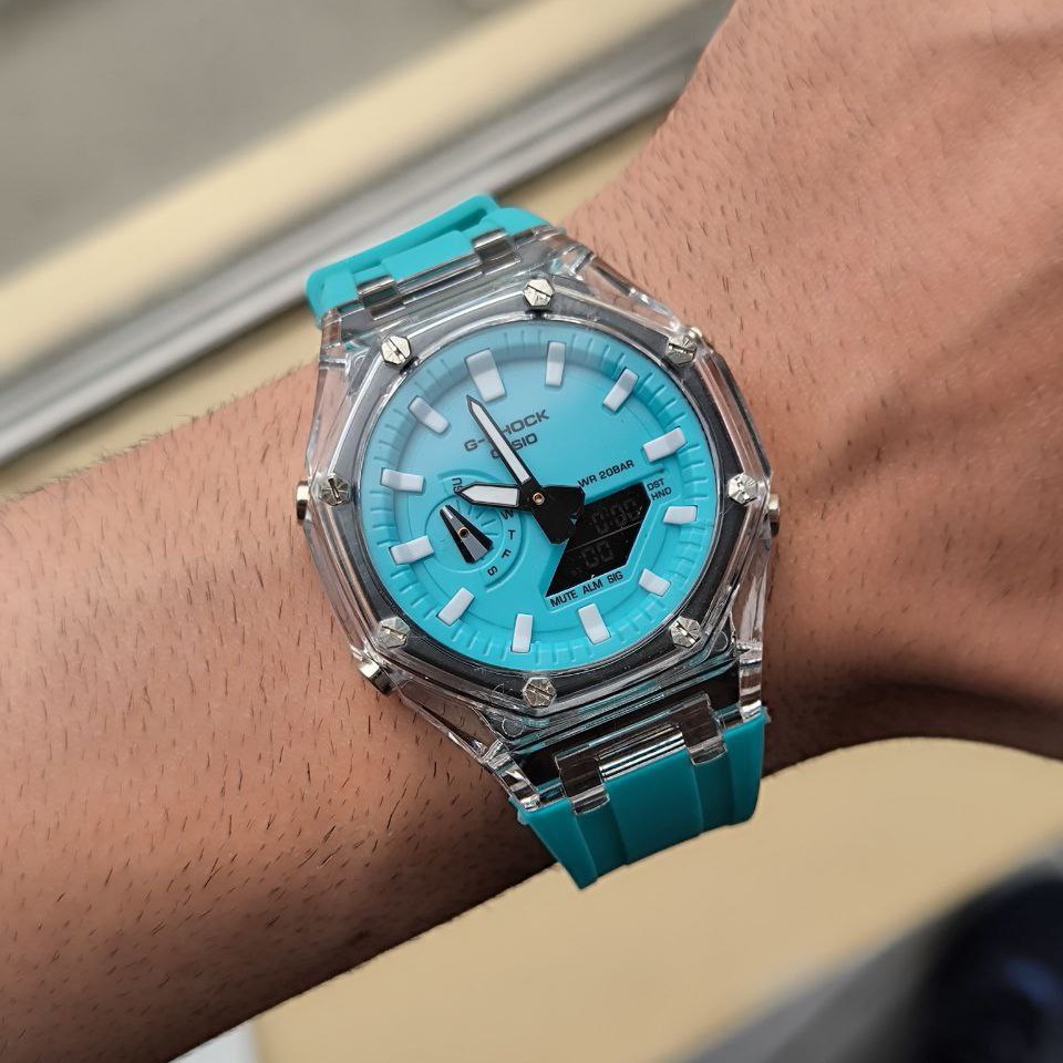 ساعت پسرانه و دخترانه اسپرت دو زمانه ضدآب پمپی با کیفیت مارکGSHOCK جیشاک در رنگ بندی مختلف