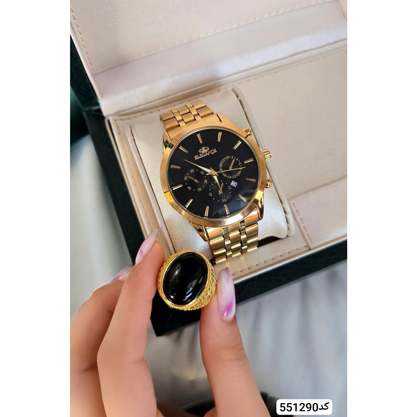 ست کادویی مردانه ساعت و انگشتر کد 129
