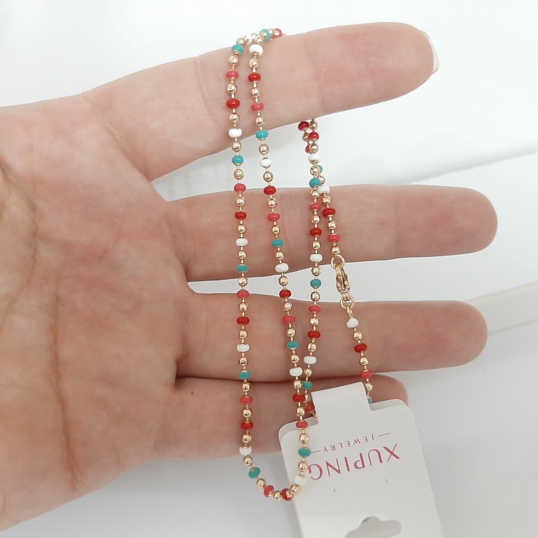 زنجیر ژوپینگ البرنادو کاملا رنگ ثابت با آبکاری طلا ورق بزنید لطفا
