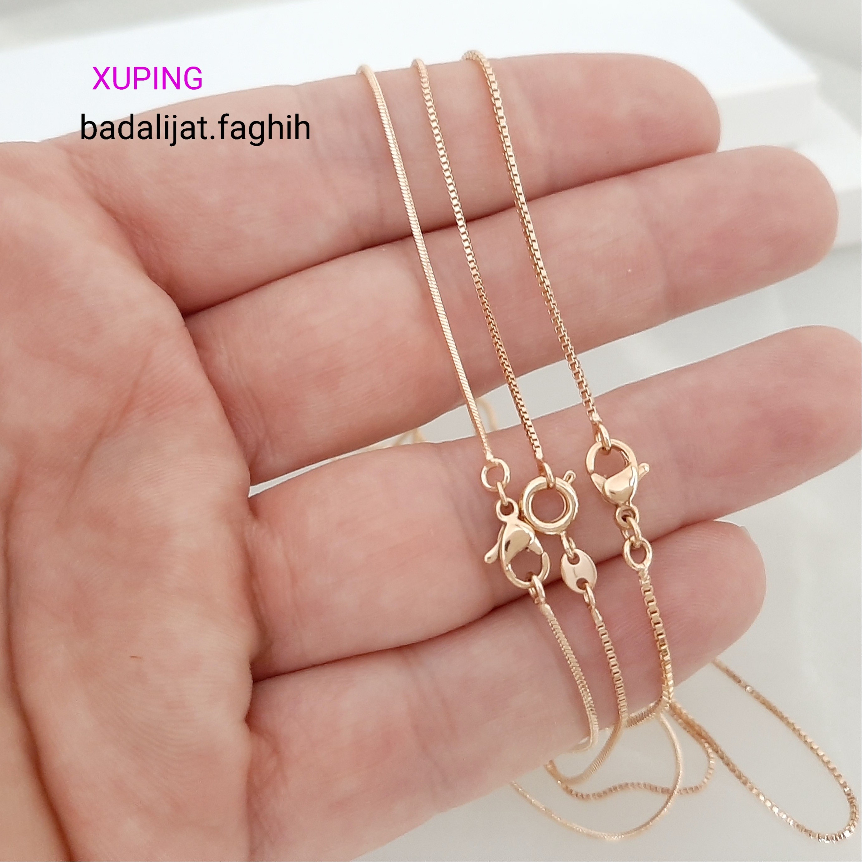 زنجیر ژوپینگ ظریف در 3 مدل فوق العاده شیک و پرطرفدار و کاملا رنگ ثابت و آبکاری شده با طلا