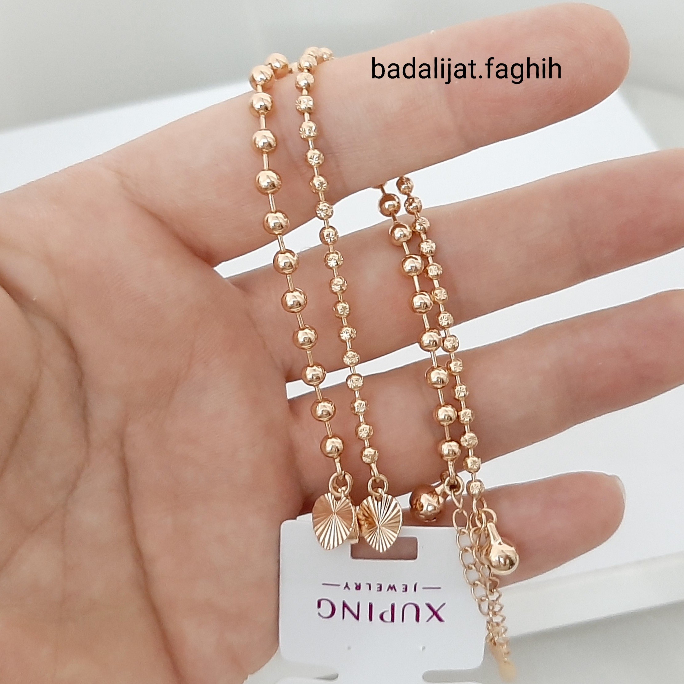 دستبند ژوپینگ توپی بسیار پرطرفدار و شیک و کاملا رنگ ثابت و آبکاری طلا شده