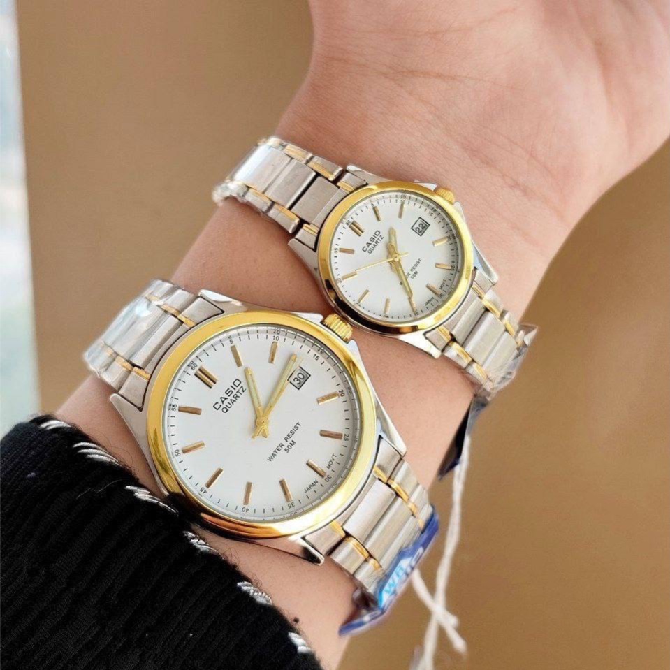 ساعت مچی زنانه و مردانه تک کاسیو استیل تاریخدار حک موتور ژاپن مارک معروف CASIO نمونه درجه یک ارسال رایگان