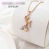گردنبند دخترانه پلاک فرشته طرح طلا مارک ژوپینگ xuping کاملا مشابه طلا