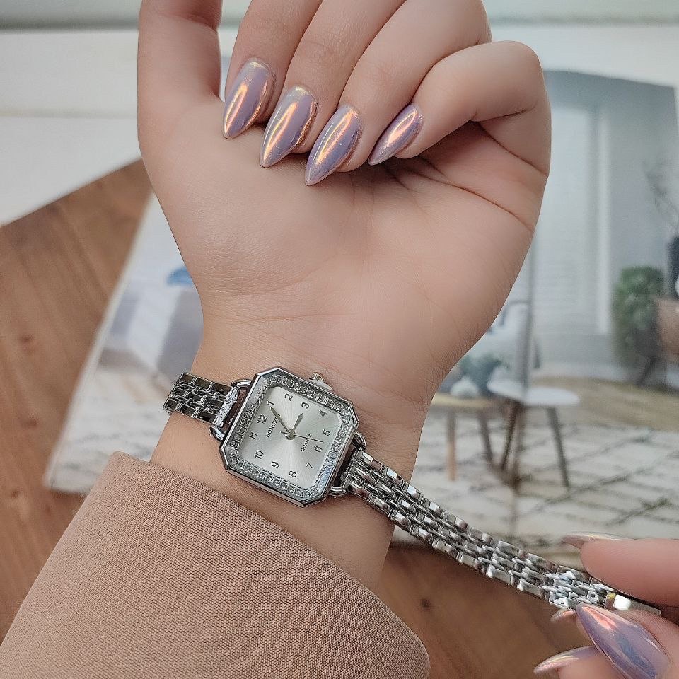 ساعت مجلسی زنانه و دخترانه طلایی و نقره ای مارک هانگری قیمت حراجی ارسال رایگان