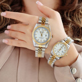 ساعت تک زنانه و مردانه استیل رنگ ثابت مارک رولکس ROLEX صفحه مشکی و سفید ارسال رایگان