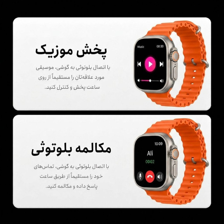 ساعت هوشمند 49 میلی متری زد تی مدل Seven Plus One 7+1 با بند سیلیکونی