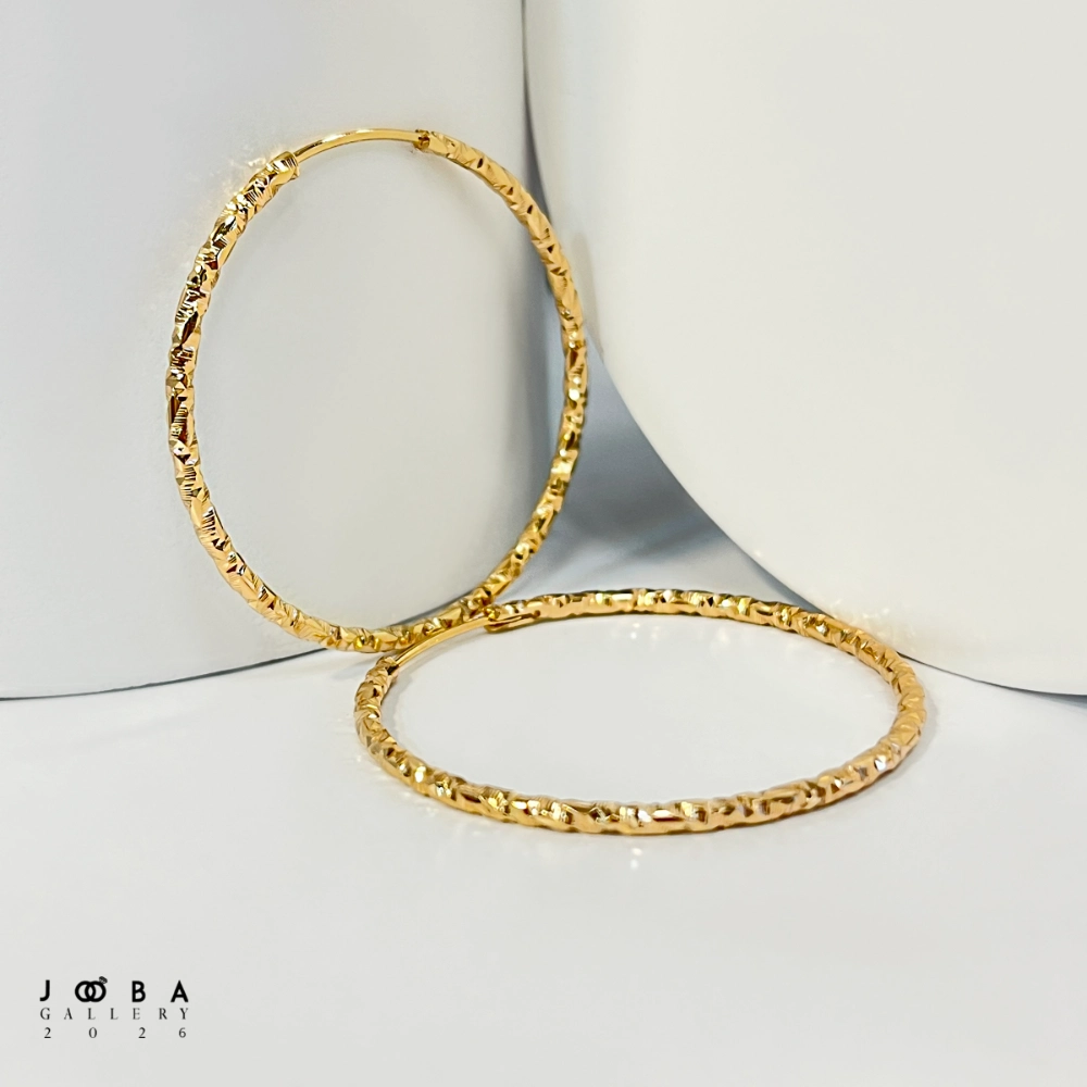 گوشواره حلقه ای 40 میل طلایی ژوپینگ کد 317080245