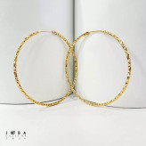 گوشواره حلقه ای طلایی تراشه بزرگ ژوپینگ کد 317100304