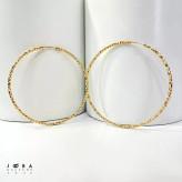 گوشواره حلقه ای طلایی تراشه بزرگ ژوپینگ کد 317110304