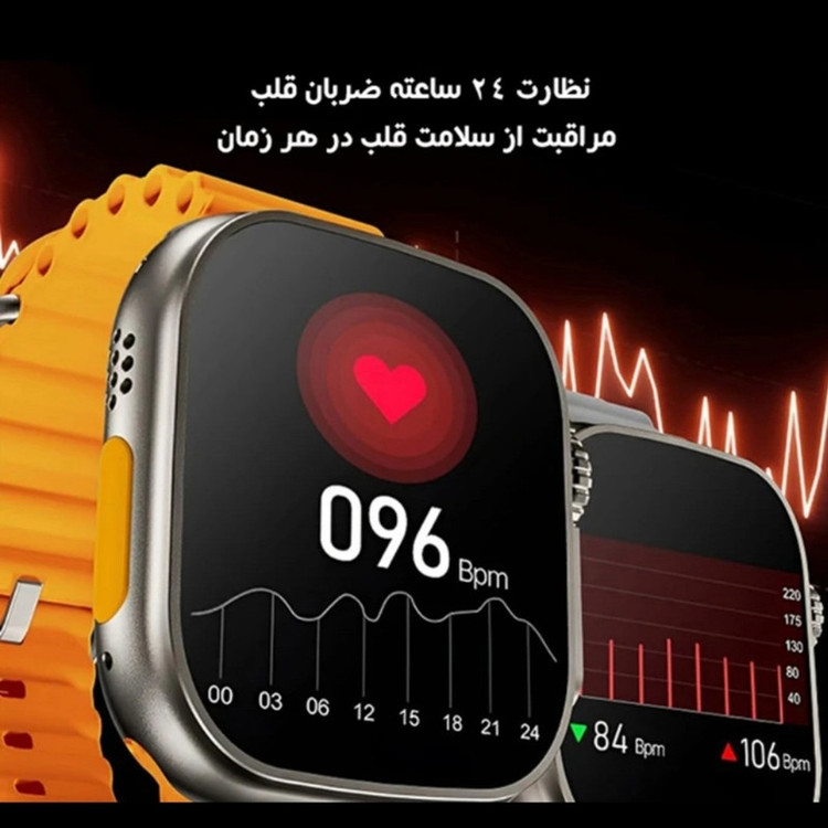 ساعت هوشمند 46 میلی متری مدل SEVEN PLUS IN ONE 1+7ULTRA1 بند سیلیکونی