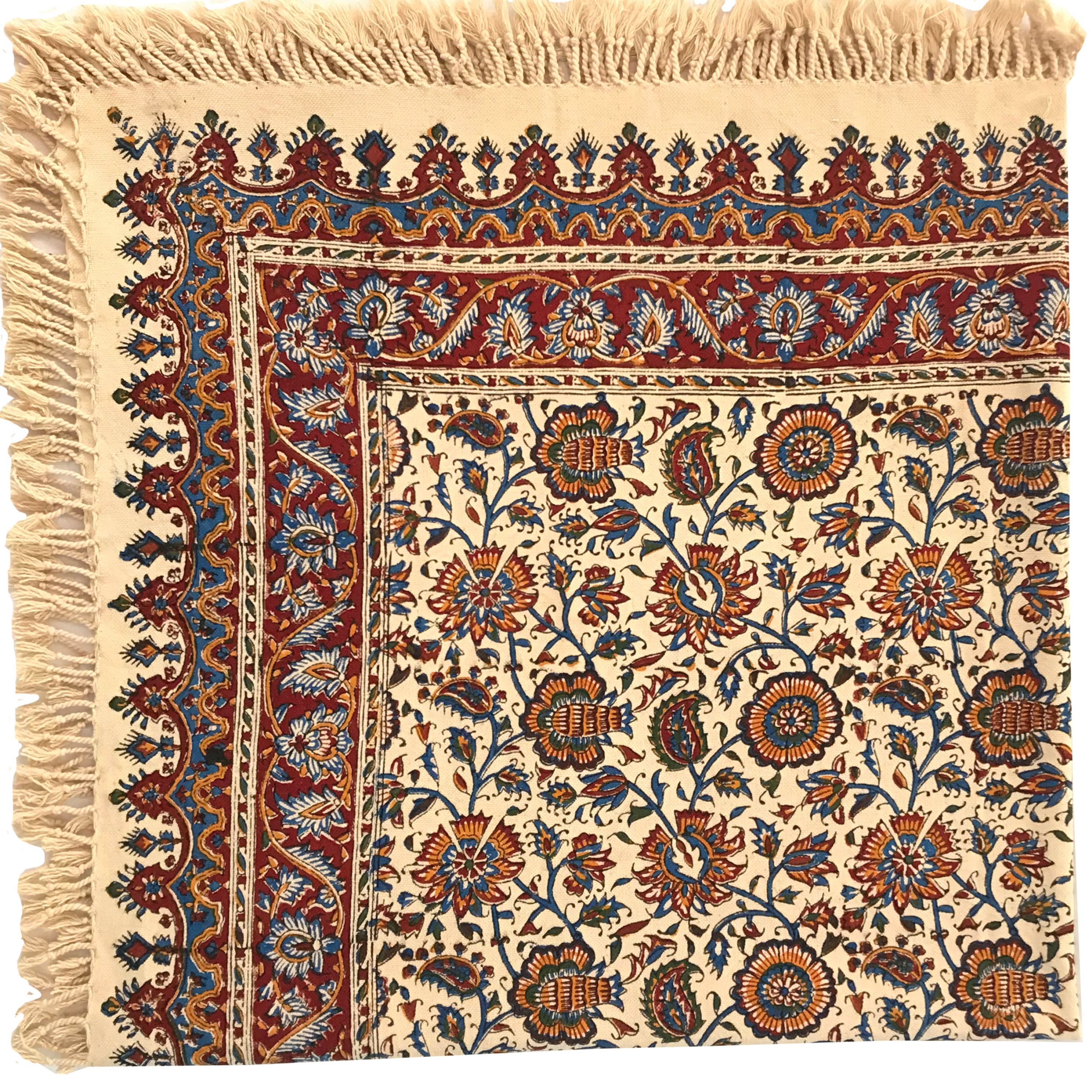 رومیزی یا سفره قلمکار اعلا طرح ارغوان- یک متری