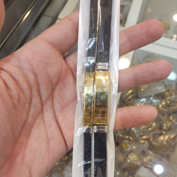 دستبند ست چرمی درجه یک برند رولکس ROLEX طلایی مردانه وزنانه