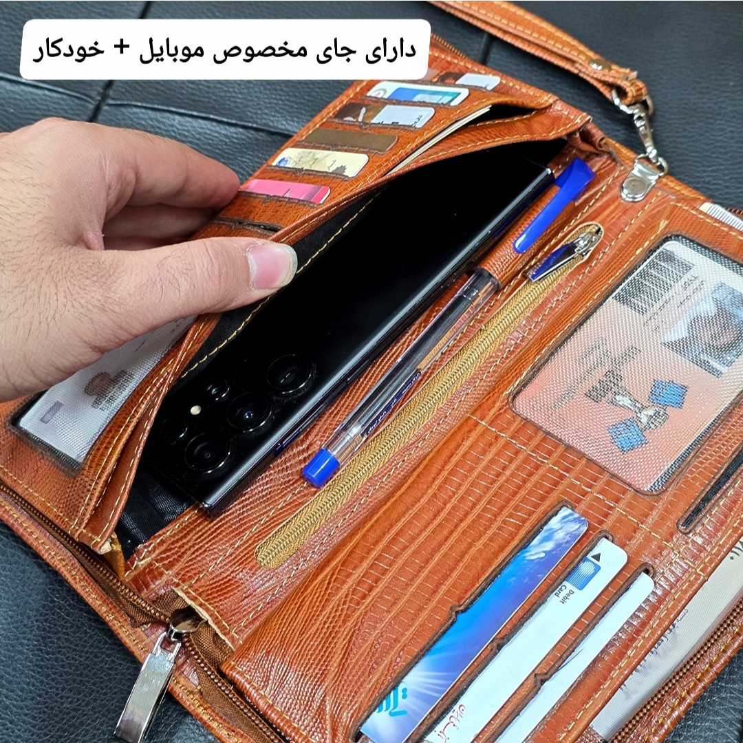 کیف دسته چک چرم طبیعی (کیف پول) کد 3084