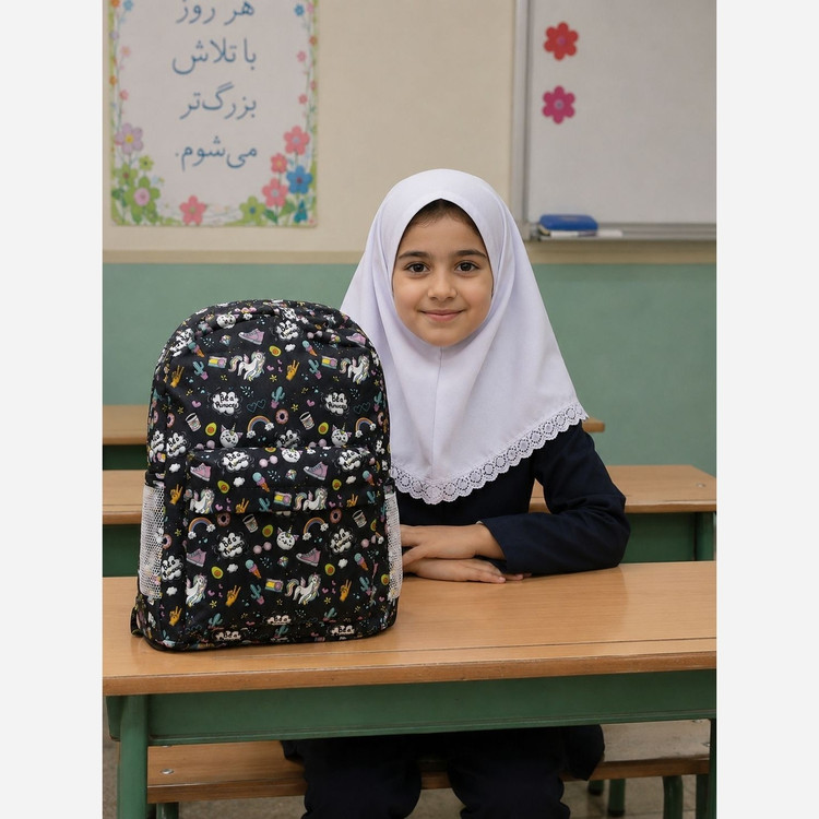 کوله مدرسه طرح دار